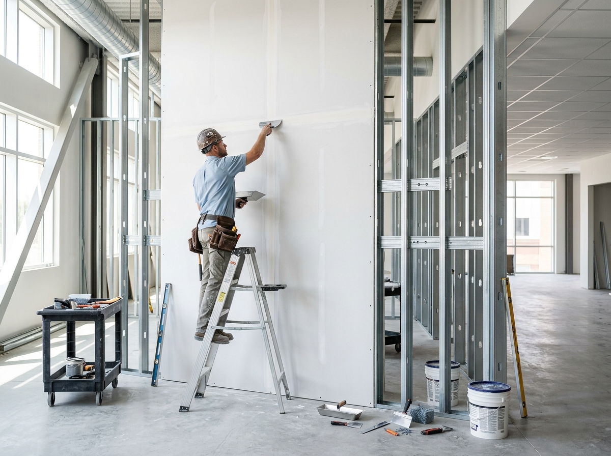 Instalação profissional de divisória drywall